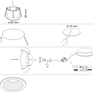 Spot incastrabil cu protectie IP65 Zoom negru MY-DL032-2-01B 185745 universul-luminii.ro