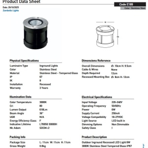 Spot incastrabil exterior IP65, LED 6W E189 - Img 4
