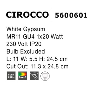 Spot incastrabil ideal pentru iluminat scara sau hol CIROCCO, 24,5x11cm NVL-5600601 81445 universul-luminii.ro