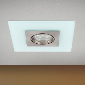 Spot incastrabil tavan directionabil cu sticla decorativa CLASA crom satin/alb 157355 universul-luminii.ro