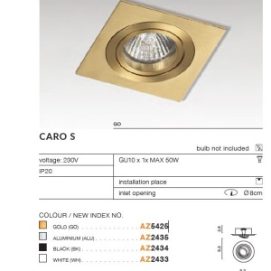 Spot incastrat tavan/plafon CARO S auriu 61345 universul-luminii.ro