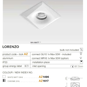 Spot incastrat tavan/plafon LORENZO alb 66115 universul-luminii.ro