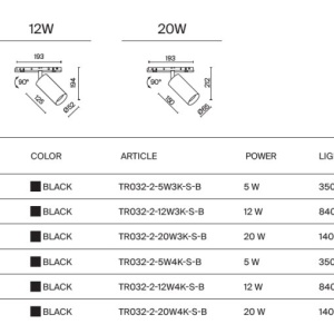 Spot LED, accesoriu pentru sina magnetica Exility, Focus LED negru 12W 3000K 220195 universul-luminii.ro