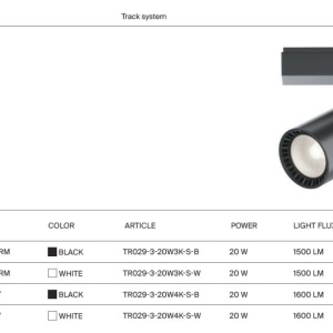 Spot LED, accesoriu pentru sinele trifazate Trinity, Vuoro negru 3000K 20W 220005 universul-luminii.ro