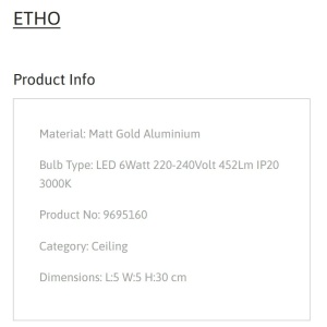 Spot LED aplicat design modern ETHO auriu, NVL-9695160 - Img 3