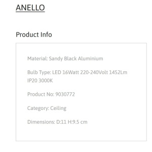 Spot LED aplicat diametru 11cm ANETO negru, NVL-9030772 - Img 7