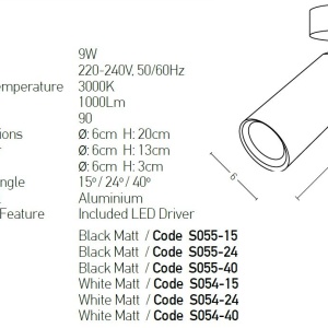 Spot LED aplicat directionabil design modern Likos 40 alb - Img 2