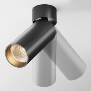 Spot LED aplicat directionabil, dimabil, design tehnic Focus negru, 3000K - Img 4