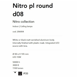 Spot LED aplicat modern Nitro pl round d08 NERO - Img 3