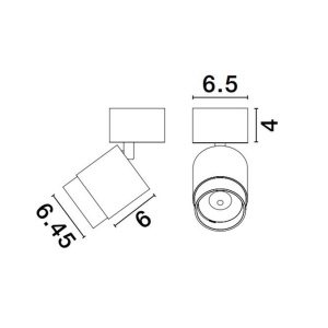 Spot LED aplicat SPECTRE 10W negru/alama - Img 6