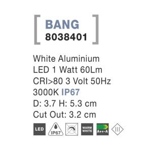 Spot LED incastrabil ambiental de exterior IP67 BANG NVL-8038401 79755 universul-luminii.ro