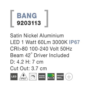 Spot LED incastrabil ambiental de exterior IP67 BANG NVL-9203113 79765 universul-luminii.ro