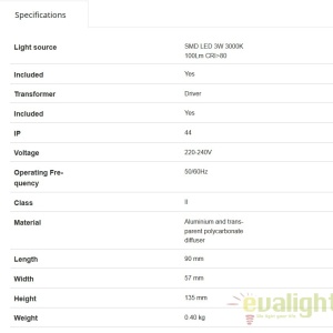 SPOT LED INCASTRABIL DE EXTERIOR NASE-2 alb 70396 56145 universul-luminii.ro