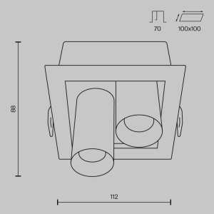 Spot LED incastrabil design tehnic Magnum 2 negru 227745 universul-luminii.ro