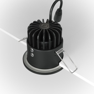Spot LED incastrabil dimabil pentru baie design tehnic IP65 Zoom negru 4000K 62845 universul-luminii.ro