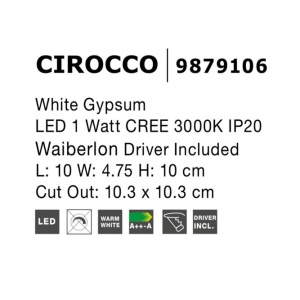 Spot LED incastrabil ideal pentru iluminat scara sau hol CIROCCO, 10x10cm NVL-9879106 81525 universul-luminii.ro