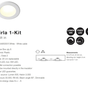Spot LED incastrabil pentru baie IP44 Birla 84950001 NL 57565 universul-luminii.ro