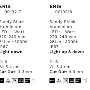 Spot LED incastrat iluminat exterior ambiental IP67 ERIS negru 560305 universul-luminii.ro