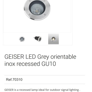 Spot orientabil / incastrabil de exterior pentru pavaj 13cm GEISER 8W 70310 92265 universul-luminii.ro