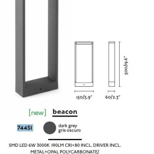 Stalp de exterior modern cu iluminat LED cu protectie IP54, H - 50 cm, ALP 74451 64435 universul-luminii.ro