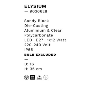 Stalp de exterior pentru terasa sau gradina, ELYSIUM H-35cm 152985 universul-luminii.ro