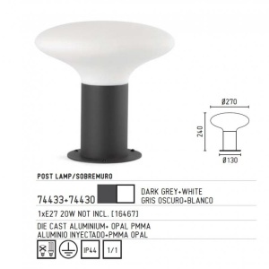 Stalp exterior 74433+glob 74430 Blub-s 178305 universul-luminii.ro