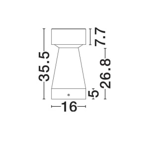 Stalp exterior din ciment IP65 LED Lua H-35,5cm 250205 universul-luminii.ro