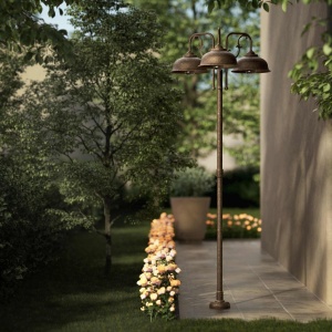 Stalp exterior IP44 realizat manual din alama Lipari - Img 6