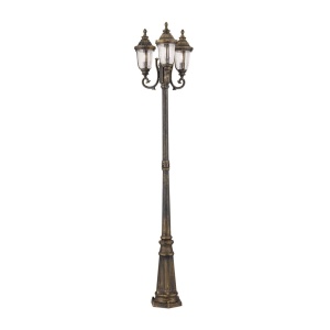 Stalp iluminat exterior cu 3 brate IP23 H112cm August AL 11-1123/3 Patina OR