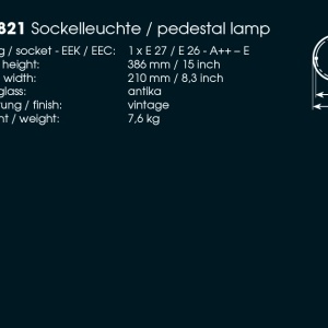 Stalp iluminat exterior din fier forjat, inaltime 38,6cm, AL 6821 56435 universul-luminii.ro