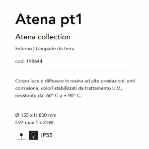 Stalp iluminat exterior modern ATENA PT1 BIANCO 92615 universul-luminii.ro