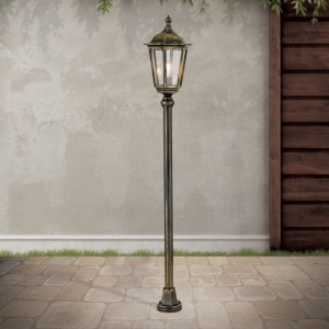 Stalp iluminat exterior stil clasic IP43 H140 Puchberg AL 11K/82576 schwarz-gold/rauch OR 631255 universul-luminii.ro