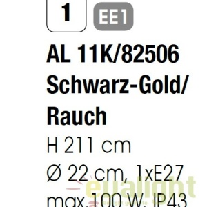 Stalp iluminat exterior stil clasic IP43 H195 Puchberg AL 11K/82506 schwarz-gold/rauch OR 68765 universul-luminii.ro