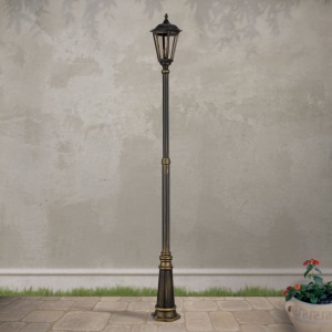 Stalp iluminat exterior stil clasic IP43 H249 Puchberg AL 11K/82508 schwarz-gold/rauch OR 631285 universul-luminii.ro