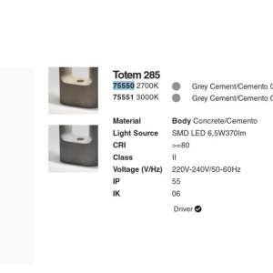 Stalp LED de exterior IP55 TOTEM 27,8cm Grey 3000K 214675 universul-luminii.ro