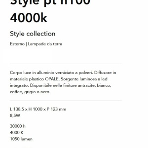 Stalp LED Exterior, Cafeniu, Protectie IP54, Style pt h100 4000k 166385 universul-luminii.ro