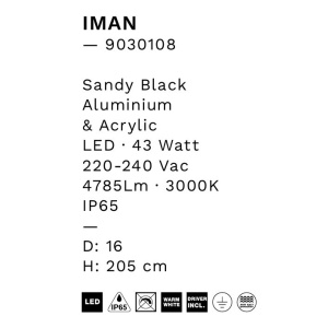 Stalp LED exterior din aluminiu antracit IP65 Iman H-205cm 251375 universul-luminii.ro