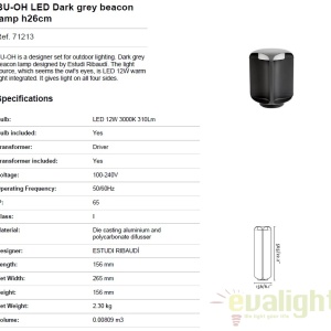 Stalp LED iluminat exterior cu protectie IP65 BU-OH I 71213 42685 universul-luminii.ro