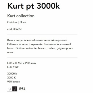 Stalp LED iluminat exterior, IP54 Kurt pt 3000k cafeniu 56485 universul-luminii.ro