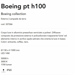 Stalp LED iluminat exterior IP65 Boeing pt H-100cm coffee 164335 universul-luminii.ro