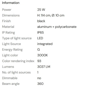 Stalp LED iluminat exterior IP65 Gardenia 25W - Img 6