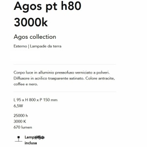 Stalp LED iluminat exterior modern Agos pt h80 3000k coffee 142995 universul-luminii.ro