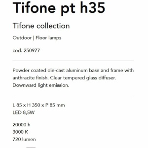 Stalp LED modern de iluminat exterior ambiental Tifone pt h35 93375 universul-luminii.ro