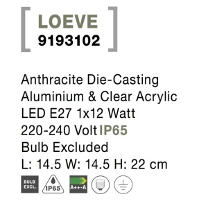 Stalp mic pentru iluminat exterior IP65 LOEVE NVL-9193102 190795 universul-luminii.ro