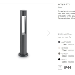 Stalp modern de exterior cu protectie IP44 ACQUA PT1 antracit 135205 51545 universul-luminii.ro