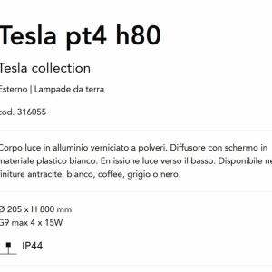 Stalp pentru iluminat exterior Tesla pt4 h80 negru 143605 universul-luminii.ro