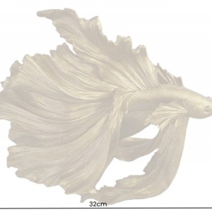 Statueta decorativa extravaganta Fisch Crowntail 35cm, auriu - Img 2