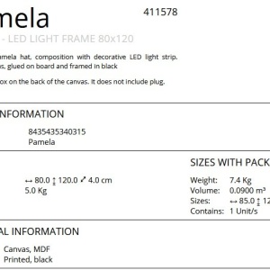 Tablou cu iluminat LED imprimat pe panza Pamela 80x120cm - Img 7