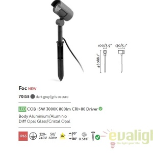 Tarus cu proiector LED iluminat exterior design modern FOC-21 70158 49785 universul-luminii.ro