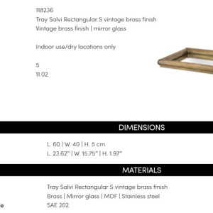 Tava, Obiect decorativ design LUX Salvi Rectangular S - Img 5